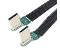 Générique Câble USB C plat en Silicone, cordon de données coudé, prend en une rapide de 60W, 480M, pour caméras, fil souple en Silicone plat