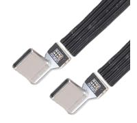 Générique Câble USB C plat en Silicone, cordon de données coudé, prend en une rapide de 60W, 480M, pour caméras, fil souple en Silicone plat