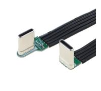 Générique Câble USB C plat en Silicone, cordon de données coudé, prend en une rapide de 60W, 480M, pour caméras, fil souple en Silicone plat