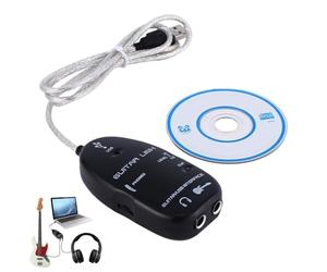 Générique Câble USB Guitar Link - Adaptateur d'enregistrement PC, audio 16 bits 48 kHz | Interface Jack 1/4 pouces USB, de la sortie casque pour ordinateur portable, accessoire d'apprentissage