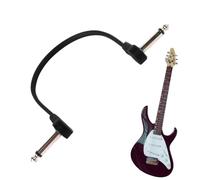 Générique Câbles de Pédales Effets, 15 cm Plat Bas Profil Câble Instrument pour Guitarre, Cordon d'Effets Plat à Angle Droit 6.35 mm pour Pratique Réglage École Maison Scène