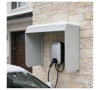 Générique Cache Borne de Recharge VE Extérieur Étanche, Toit de Protection et Couvercle de Prise pour Station de Recharge Véhicule Électrique Wallbox, Boîtier en Acier Galvanisé pour Wallbox