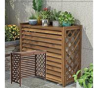 Générique Cache-climatiseur en Bois - Cadre en Treillis de Bois extérieur avec étagère à Fleurs, Cache-radiateur à Vapeur, présentoir pour la décoration de Jardin