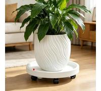 Générique Cache-Pot à Motifs OnduléS en RéSine Blanc, avec roulettes Et Plateau à Tiroir, IdéAl pour Maison, Jardin Et Balcon, Tailles Disponibles
