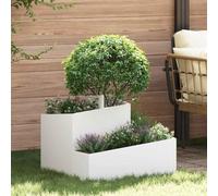 Générique Cache-Pot de Jardin Blanc 60 x 60 x 50 cm Acier,Maison & Jardin, Pelouses & Jardins, Jardinage, Pots & Cache-Pots, Blanc (Poids 9.4KG)
