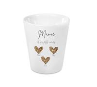 Générique Cache-Pot Mamie Personnalisé - Mamie et Ses Petits Cœurs - Cadeau Fête des Mamies - Prénoms Petits-Enfants - Pot de Fleur en Céramique avec Trou de Drainage