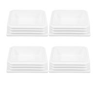 Générique Cache poteau carré 100x100mm en ABS blanc, Lot de 4 pièces, capuchons de poteaux de clôture pour protection et étanchéité, adaptés aux clôtures extérieures