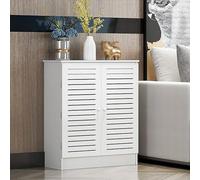 Générique Cache-radiateur Blanc Moderne à 2 Portes, étagère décorative pour Meuble de Rangement de Chauffage, idéale pour Le Salon, la Chambre ou la Salle de Bain - Design élégant à Lattes (60 x 70 x