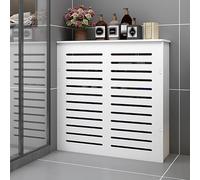 Générique Cache-radiateur Moderne - Design à Lattes, Armoire chauffante élégante, Protection de radiateur pour Bureau à Domicile, Espace de Rangement supplémentaire, Installation Facile, 60 x 60 x 15