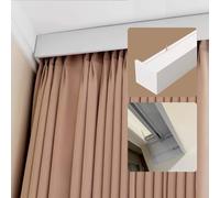 Générique Cache-Rideau avec Rail Simple pour Fixation Murale ou au Plafond, 2,5 m (8,2 pi), idéal pour la Chambre et la Cuisine, Panneau de Tringle à Rideaux élégant