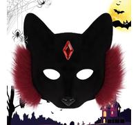 Générique Cache Visage Halloween Adulte,Accessoires Déguisement Halloween - Prothèse Demi-Face Canine,Pour Hommes Femmes Adultes Théâtre Fête Masquée École Anniversaire