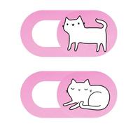 Générique Cache Webcam pour Ordinateur Portable en Abs Rose Ultra-Fin Forme Chat 2pcs Protection Confidentialité pour Ordinateur Portable