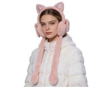 Générique Caches-Oreilles d'Hiver - Bandeau Chaud et Doux en Peluche,Cache-Oreilles Animaux à Oreilles de Lapin Mobiles,convient aux Femmes, Jeunes et, pour Sports, Course, Cyclisme et Patinage