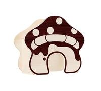 Générique Cachette pour Hamster - Cabane en Bois en Forme De Champignon - Décoration pour l'Habitat des Petits Animaux de Compagnie - pour Lapin Chinchilla Gerbille Furet Hérisson