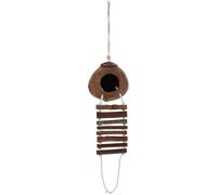Générique Cachette pour Hermite en Bois Marron de Coquillage avec Échelle, Décoration Aquarium Réutilisable et Résistante pour Habitat de Reptiles et Bernard-l'ermite