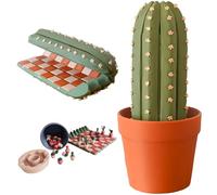 Générique Cactichess - Jeu D'échecs Cactus Enroulable, 32 Pièces Imprimées en 3D, Plateau de Voyage Portable Enroulable, Pièces de Plantes Succulentes, Cadeau Amusant pour Les Amoureux des Plantes