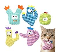 Générique Cactus Cat Toy Set 5 Pack Plush Kick Self Play Teething Balls | Soft Cactus Shaped Toys With Catnip For Kicking, , And Solo Play. Great For Health And Indoor Exercise.
