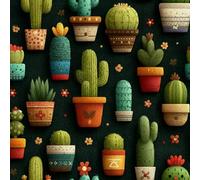 Générique Cactus En Pot Papier Peint Épaissir Mat Auto Adhésif 44x300 cm Plantes Tropicales Meubles Autocollants Amovible Comptoir Contact Papier Stickers Muraux pour Bains Salon Chambre