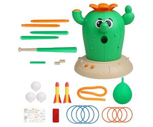 Générique Cactus Sports Toy, 4-in-1 Remote Control Jumping Game, Kids Music Baseball & Rocket, Indoor Outdoor Yard Garden, Youth Girls Boys School Party, Rotating Pole,