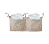 Générique Caddy De Almacenamiento Para Cuna De Bebé 38x18cm | Bolsillo Portátil Gasa Algodón Puro 45g - Organizador Colgante Para Pañales, Ropa Cama Y Accesorios Guardería Multifuncional