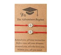 Générique Cadeau Couple Saint Valentin 1PC Graduation Bracelet Cadeaux Pour 2022 Graduate College High School Cadeaux Inspirants Pour Femmes Filles Graduation Card Bracelet (Red, One Size)