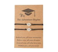 Générique Cadeau Couple Saint Valentin 1PC Graduation Bracelet Cadeaux Pour 2022 Graduate College High School Cadeaux Inspirants Pour Femmes Filles Graduation Card Bracelet (Black, One Size)