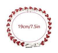 Générique Cadeau Couple Saint Valentin 2026 Bracelet De Mode Style Romain Femmes Cristal Strass Bijoux femmes cadeau 6 couleurs pour a choisi (Red, One Size)
