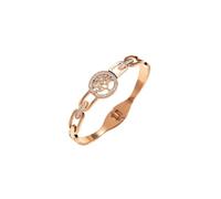 Générique Cadeau Couple Saint Valentin Bracelet en acier inoxydable haut de gamme pour femme, ne se décolore pas, tendance, polyvalent, ouvert, pour les déplacements (Rose Gold, One Size)