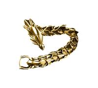 Générique Cadeau Couple Saint Valentin Bracelet rétro fait main en os avec motif lin et tête de mort pour homme style punk hip hop (C, 21cm)