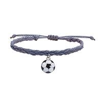 Générique Cadeau Couple Saint Valentin Bracelets De Charme De Football Faveurs Fête Football Bracelets Perles Bracelet Balle Inspirant Réglable Pour Les Adolescents Adultes Sport (J, One Size)