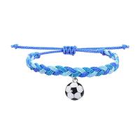 Générique Cadeau Couple Saint Valentin Bracelets De Charme De Football Faveurs Fête Football Bracelets Perles Bracelet Balle Inspirant Réglable Pour Les Adolescents Adultes Sport (R, One Size)