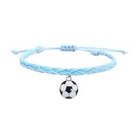 Générique Cadeau Couple Saint Valentin Bracelets De Charme De Football Faveurs Fête Football Bracelets Perles Bracelet Balle Inspirant Réglable Pour Les Adolescents Adultes Sport (N, One Size)