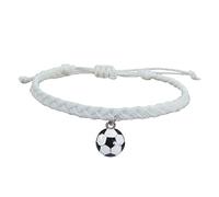 Générique Cadeau Couple Saint Valentin Bracelets De Charme De Football Faveurs Fête Football Bracelets Perles Bracelet Balle Inspirant Réglable Pour Les Adolescents Adultes Sport (P, One Size)