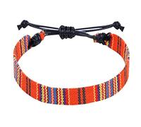 Générique Cadeau Couple Saint Valentin Couleur Corde Tissé Bohême Bracelet Réglable Boho Surfer Bracelet Pour Hommes Femmes Mince Chaîne Corde À La Main Plage Coloré (Q, One Size)