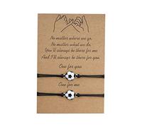 Générique Cadeau Couple Saint Valentin Football Forme Carte Meilleur Bracelets Couples Bracelets Pour 2 Correspondant Son Et Son Bracelet Bijoux Pour Amitié Relation Petit Petite (B, One Size)