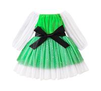 Générique Cadeau de Noël, BéBéS Filles Ma PremièRe Robe De NoëL Costume Noel Bebe Fille Bébé Fille Naissance Combinaison avec Jupe Robe | Manches Longues