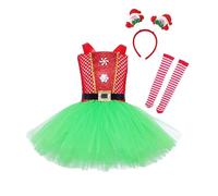 Générique Cadeau de Noël, BéBéS Filles Ma PremièRe Robe De NoëL VêTements pour BéBé Fille Habit Pere Noel Cosplay Tenue Noel Fille Vetement Bebe | VêTements Chaud