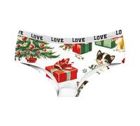 Générique Cadeau De Noël Casual Slips Femme Drôle Père Noël Imprimé Bikini Doux Renne Mignon String Drôle Sexy Chic Underwear Shorty Fête Cadeau Noel String Sexy