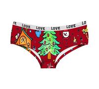 Générique Cadeau De Noël Casual Slips Femme Drôle Père Noël Imprimé Bikini Doux Renne Mignon String Drôle Sexy Chic Underwear Shorty Fête Cadeau Noel