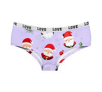 Générique Cadeau De Noël Casual Slips Femme Drôle Père Noël Imprimé Bikini Doux Renne Mignon String Drôle Sexy Chic Underwear Shorty Fête Cadeau Culottes De Noe