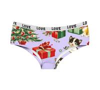 Générique Cadeau De Noël Casual Slips Femme Drôle Père Noël Imprimé Bikini Doux Renne Mignon String Drôle Sexy Chic Underwear Shorty Fête Cadeau Noel String Sexy