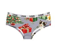 Générique Cadeau De Noël Casual Slips Femme Drôle Père Noël Imprimé Bikini Doux Renne Mignon String Drôle Sexy Chic Underwear Shorty Fête Cadeau Noel String Sexy