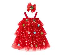 Générique Cadeau de Noël, Tenue Noel Bebe Fille Costume Noel Bebe Fille Cosplay Robes | bébé Mon 1er / 2e / 3e Anniversaire Robe en Coton à Manches