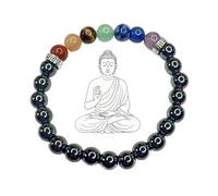 Générique Cadeau - Magneti-sens Bracelet 7 Chakras avec Hématite - Équilibre Énergétique, Ancrage & Protection | Pierres Naturelles - Méditation & Harmonisation des Chakras, Fait main 8 mm