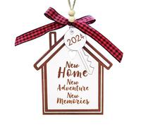 Générique Cadeau Maison Nouvelle Décoration,Cadeau House Warming Ornement Noël | Pendentif Bois Décor Couple Hommes Femmes Propriétaire Appartement Arbre Portes Fenêtres