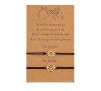 Générique Cadeau Quartz Bracelet Message Plusieurs Anneaux Bracelet corde réglable pour relation d'amitié petit petite cadeau Saint Valentin Mamie Homme Maman Ensembles Bijoux (A, One Size)