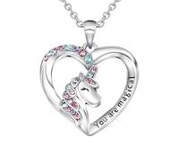 Générique Cadeaux cadeaux en forme de pendentif en forme de cœur de licorne magique « tu es » pour filles, petite-fille et nièce