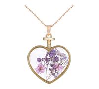Générique Cadeaux Organisateur Pierres Bijoux Collier de Fleurs séchées en Verre Coeur Collier Pendentif Fleur en Dentelle Naturelle Or Perles Cornaline Pack Bijoux (PP2, One Size)