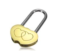 Générique Cadenas Concentrique en Cuivre Or 40mm Finition Haute Brillance sans Clé pour Décorations de Mariage et Souvenirs D'amour en Zone Touristique