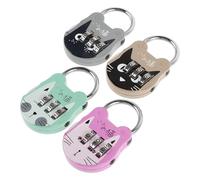 Générique Cadenas Multifonctions Lot de 4, Serrure à Combinaison 3 Chiffres pour Casier et Tiroir, Mini Verrous avec t Bouton à Ressort, Usage Maison et Bureau